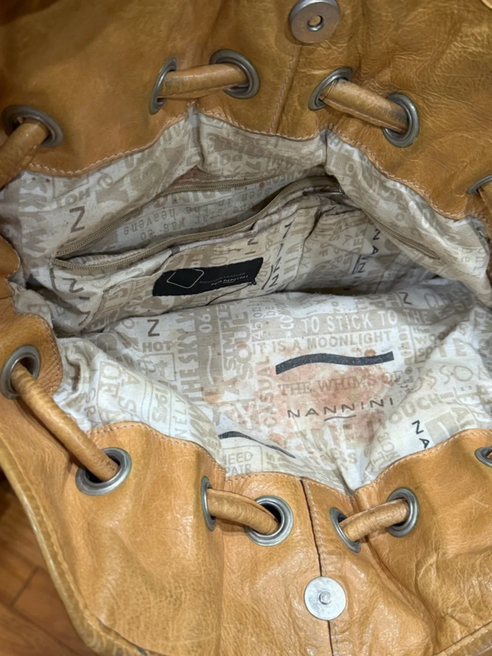 Nannini tan Leather Hobo Bag